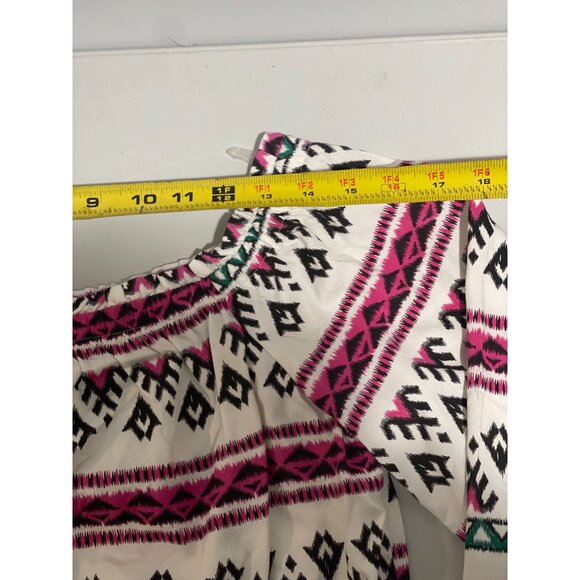 Wrangler Womens Retro Off-Shoulder Boho Top White Pink & Black Size Small - Picture 11 of 14